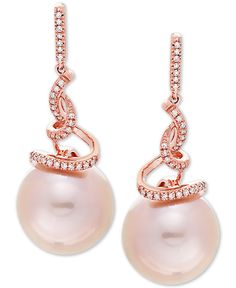 Enchanting tone-on-tone hues are created with pink cultured Ming pearls set in rose gold and accented with round-shape diamonds in these captivating drop earrings from Honora. 14k Rose Gold Jewelry, Sterling Silver Promise Rings, Diamond Accent Ring, Pink Pearls, Pearl Set, Fabulous Jewelry, Rose Gold Jewelry, Rose Gold Earrings, Designer Jewelry