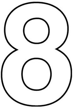 the number eight is shown in black and white