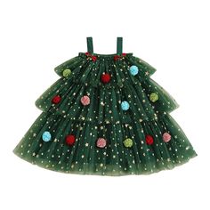 CHRISTMAS TREE Layered Tulle Dress Toddler Girl Christmas Dresses, Layered Tulle Dress, Tulle Tutu Dress, Christmas Tree Dress, Girls Tulle Dress, Tree Dress, Girls Christmas Outfits