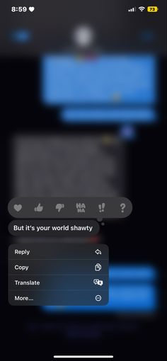 an iphone screen with the text, but it's your world shavedy