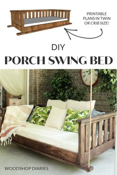 the diy porch swing bed is easy to make