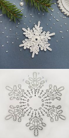 snowflakes and pine branches are shown in two different ways, one is white