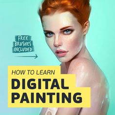 a woman with freckled hair and blue eyes is featured in the article how to learn digital painting