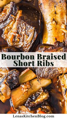 bourbon braised short ribs with brown sauce