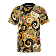 Artistic T-Shirt, Nightclub Shirt, Limited Edition, Designer Tee, Party Shirt, Gift for Artist, Klimt Inspired, Gift for her, Gift for Him. ♥ All of Our T-Shirts Are MADE TO ORDER. This allows us to offer more colors and sizes and different ink colors based on shirt colors. Steps To Place Your Order ♥ Choose Shirt Weight (4oz Or 6oz) From Drop Down ♥ Choose Shirt Size From Drop Down ♥ Add to cart. That's All That's To It. You will receive tracking info when your order ships from the printer. This tee was created to be a versatile and stylish companion for all your casual appearances. With its uniquely textured, thick, microfiber-knit fabric, this t-shirt bears a premium, soft feel that remains lightweight and breathable - the perfect combo for a hot day or layering. ♥ 100% Polyester - This Artistic Multicolor T-shirt With Sublimation Print, Artistic Shirt With Custom Print, Artistic Crew Neck Shirt With Custom Print, Artsy Multicolor T-shirt With Custom Print, Artistic Multicolor Custom Print T-shirt, Artsy Multicolor T-shirt With Sublimation Print, Artistic Multicolor T-shirt With Custom Print, Artsy Multicolor Sublimation Print T-shirt, Artistic Multicolor Printed T-shirt