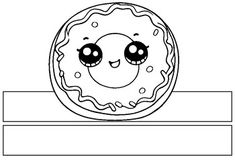 a cartoon donut with eyes drawn on it