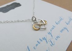 Great gift idea for your daughter on her wedding day. Entwined infinity heart bracelet in your choice of silver or gold finish. very dainty and timeless. Choose from fine sterling silver or gold vermeil charm with fine cable chain. lobster clasp closure. charm size-16mm wide. chain length-adjustable from 6.5-7.5'' Silver Heart Charm Jewelry For Bridesmaid, Elegant Double Heart Jewelry For Wedding Gift, Wedding Jewelry For Valentine's Day With Infinity Design, Dainty Jewelry For Wedding Gift On Mother's Day, Dainty Jewelry For Wedding Gift And Mother's Day, Dainty Jewelry For Mother's Day Wedding Gift, Valentine's Day Wedding Jewelry With Infinity Shape, Dainty Sterling Silver Jewelry For Wedding Gift, Delicate Open Heart Jewelry For Wedding