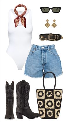 Stagecoach Outfits, Botas Western, Cowgirl Style Outfits, Fest Outfits, Mode Hippie, Looks Country, Nashville Outfits, Western Style Outfits, Rodeo Outfits