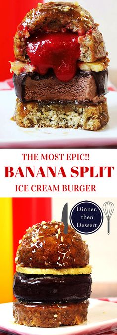 the most epic banana split ice cream burger is on sale for only $ 1 99