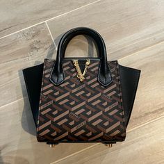 Versace Mini Bag Includes Dust Bag And Detachable Straps Worn Once, Great Condition Versace Bags, Mini Bag, Limited Time, Versace, Black And Brown, Dust Bag, Bag Lady, Black, Color