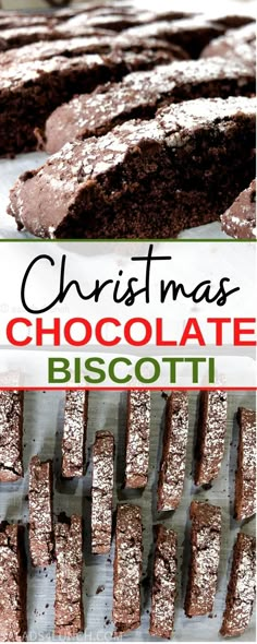 christmas chocolate biscotti with text overlay