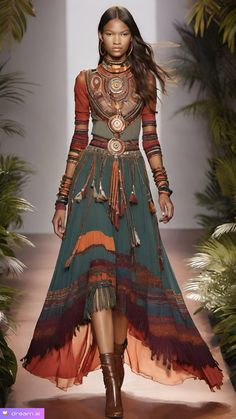 Native Outfits Women, Futuristic Boho Style, Romani Style, Peruvian Fashion, Romani Fashion, Arabian Fashion, Cultural Fashion, Cultural Clothing, Indigenous Fashion