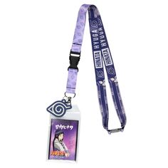 a lanyard with an anime character on it and a name tag attached to the lanyard