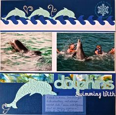 a collage of dolphins swimming in the water