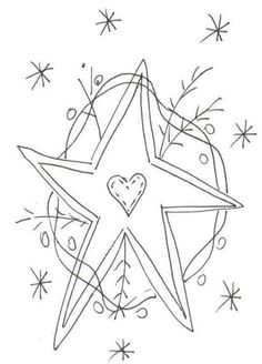 a star with hearts and stars around it