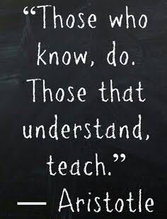 a blackboard with white writing on it that says those who know, do, those that understand, teach