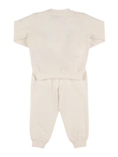 Includes sweatshirt and sweatpants . SWEATSHIRT: ,Ribbed collar, cuffs and hem ,Printed front panel . SWEATPANTS: ,Elastic waistband and cuffs at hem,Printed front panel Knitwear Outfit, Walker Shoes, Stella Mccartney Kids, Swimwear Cover, Boys Top, Kids Branding, Swim Accessories, Shearling Jacket, Lace Boots