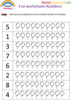 worksheet with numbers for children to print out and color on the page, which includes