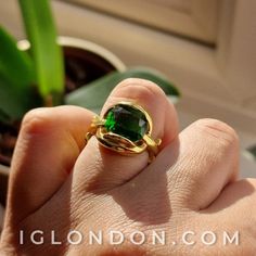 Green is one of the five colours that looks good on everyone? This ring is perfect for adding a pop of colour to your everyday looks! Perfect gift for Sister, Daughter, Girlfriend, Mom or even just to treat yourself. More of my work on my Etsy store here: https://www.etsy.com/shop/iglondonbyelissa ♥Materials: Stainless steel  18k gold plated ♥Dimensions: Sizes - one size ♥Packaging:  comes with our velvet bag with a bow or box tied with ribbon and bow, so your item is ready to be gifted. ♥Handma Modern Gold Emerald Ring Gift, Trendy Green Rings As A Gift, Green Open Ring For Gift, Modern Emerald Rings As A Gift, Modern Green Rings For Everyday Wear, Trendy Green Rings For Everyday Wear, Modern May Birthstone Rings As Gift, Modern May Birthstone Rings For Gifts, Modern Rings For May Birthstone Gift