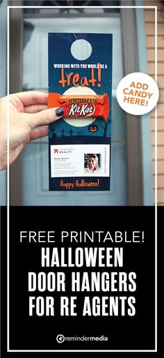 halloween door hangers with text that reads free printable halloween door hangers for re - agent