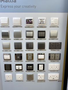 a bunch of different types of electrical outlets