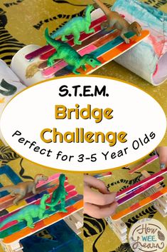 Building Projects For Kindergarten, Bridge Building Stem Activities Preschool, Stem Building Challenges For Preschool, Bridge Activities For Kids, Montessori Activities 4yrs Old, Stem Challenge Preschool, Stem For Prek, Stem Challenges For Kindergarten, Building Projects For Preschoolers