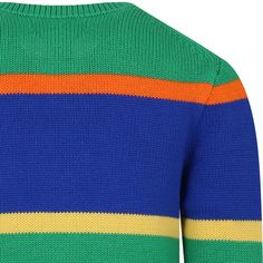 Color: Blue Blue striped cotton sweater, long sleeves, with ribbed crew neck, cuffs and hem. It is embellished with logo on the front and iconic pony embroidered on the sleeve. 100% Cotton. Machine wash at 30°C. Blue Winter Sweater With Striped Cuffs, Cotton Crew Neck Sweater With Striped Cuffs, Winter Sweater With Signature Stripes And Long Sleeves, Classic Crew Neck Sweater With Striped Cuffs, Striped Crew Neck Sweater With Ribbed Cuffs, Striped Crew Neck Sweatshirt With Ribbed Collar, Classic Striped Crew Neck Sweater, Striped Sweater With Ribbed Collar And Crew Neck, Striped Crew Neck Sweater With Ribbed Collar