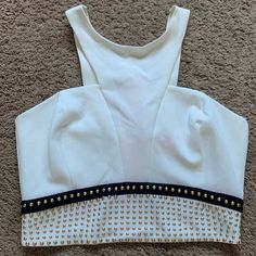 Brand New Studded Crop Top. Size M. Hot Pink Detail Around Back Zipper Disclaimer: All Items Are Sold As-Is And As-Shown. I Try To Point Out Any Flaws But Please Refer To The Pictures For The Most Accurate Depiction Of Items. No Returns Or Refunds. Feel Free To Ask Questions! Chic White Crop Top For Party, Chic White Crop Top For Night Out, White Crop Top For Night Out, Trendy White Crop Top For Night Out, White Trendy Crop Top For Night Out, Trendy White Crop Top For Party, White Trendy Crop Top For Party, Trendy White Party Crop Top, Jean Top