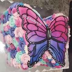 there is a cake shaped like a butterfly