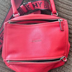 Purchased At Woodbury Commons Outlet Givenchy Store For $929.88 Visible Wear In Pictures, Very Sleek/Bold Style . Luxury Red Bags With Zipper Closure, Designer Red Shoulder Bag With Zipper Closure, Givenchy Store, Red Shoulder Bag, Givenchy Bags, Givenchy Shoes, Givenchy Bag, Bold Style, Bold Fashion