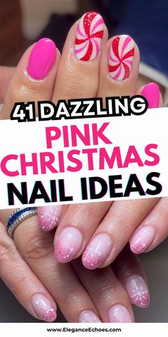 Pink Christmas nail designs are a fun way to add a festive touch to your look this season! Love a practical style? Pink Christmas nails short are simple yet oh-so-cute. For those who want a bit more shine, pink Christmas nails acrylic are a stunning option. If you’re after an elegant shape, try pink Christmas nails almond, while pink Christmas nails square offer a neat, classic finish. Explore all the pink Christmas nail ideas, especially pink Christmas nails design short. Pink Christmas Nails Almond, Pink Christmas Nails Short, Pink Christmas Nails Acrylic, Christmas Nails Square, Christmas Nails Almond, Pink Christmas Nail Designs, Nails Design Short, Pink Christmas Nail, Pink Christmas Nails