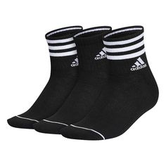 Give your sock drawer a cushy refresh with this three-pack of women's moisture-wicking quarter socks from adidas. How do you accessorize? Check out our ACCESSORIES GUIDE for essential tips to elevate your style with must-have accessories.PRODUCT FEATURES Includes 3 pairs of socks Quarter silhouette Moisture-wicking yarn keeps feet dry from sweat Cushioned footbed for comfort and durabilityFIT & SIZING Fits shoe sizes 5, 6, 7, 8, 9, 10FABRIC & CARE Polyester, spandex Machine wash Imported Size: 9 Adidas Sporty Socks For Sports, Sporty Adidas Socks For Sports, Adidas Sporty Socks With Logo, Sporty Adidas Socks, Adidas Sports Socks With Logo, Accessories Guide, Quarter Socks, Sock Drawer, Socks And Hosiery