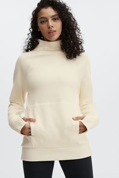 Zaylee Funnel Neck Tunic Fabletics white female Activewear >> Womens >> Tops >> Tanks >> Tunic regular Grey Fleece Jacket, Oversized Pullover Sweaters, Funnel Neck Sweatshirt, Mock Neck Sweatshirt, Cowl Neck Sweatshirt, Tunic Sweatshirt, High Neck Sweater, Long Sleeve Turtleneck, Tunic Sweater