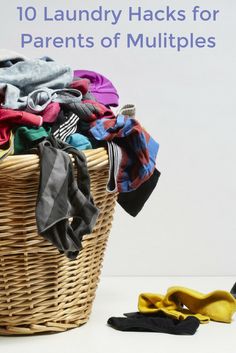 a basket full of clothes with the words, a simple routine for balancing work and home