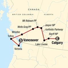 the route map for vancouver and victoria