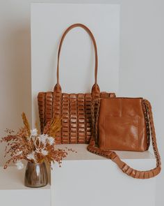 Smooth vegetable tanned leather bag, in tobacco. Construction with no stitching! Snap closure. Handle drop: 32cm High: 21cm / 8.2´ Lenght: 35cm / 13.7´ Depth: 8cm / 3.1´ Everyday Brown Woven Leather Shoulder Bag, Cognac Tote Shoulder Bag With Braided Handles, Brown Intrecciato Weave Satchel For Everyday Use, Brown Intrecciato Weave Satchel For Everyday, Everyday Brown Intrecciato Weave Satchel, Cognac Woven Leather Tote Shoulder Bag, Cognac Woven Leather Bag For Everyday Use, Cognac Woven Leather Shoulder Bag For Everyday, Everyday Cognac Woven Leather Shoulder Bag