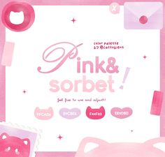 pink and sorbet is displayed on the front cover of a computer screen, with other items surrounding it