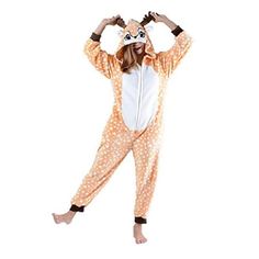 100% Polyester Made In China Zipper Closure Long Sleeves And Legs With Banded Cuffs And Front Zipper Closure. Animal Face On Hood And Print Throughout. Two Front Pockets With Animal Tail On Back. Ultra Soft Fleece Material. Machine Wash Cold, Do Not Bleach, Tumble Dry Low, No Iron Color: Reindeer Pajama Costume, Animal Onesie, Yoga Crop Tops, Knitted Slippers, Crop Top Bra, Black One Piece, Fashion Group, Plush Animals, Pull On Pants