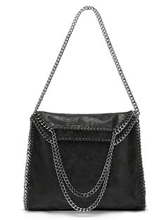 Style:Funky \nColor:Black \nDetails:Beaded \nDetails:Chain \nDetails:Studded \nType:Bucket Bag \nBag Size:Large \nStrap Type:Chain \nPattern Type:Plaid \nPattern Type:Plain \nPattern Type:All Over Print \nPattern Type:Textured Pattern \nClosure Type:No-closure \nComposition:100% Polyester \nMaterial:Fabric \n Soft Bag, Bag Chain, Women's Handbags, Chain Bag, Chain Shoulder Bag, Chain Bags, Shoulder Bag Women, Polyester Material, Bucket Bag