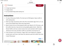 an open page with instructions on how to use the webpage for cooking and baking