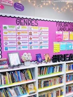 Classroom Library Shelves, Classroom Library Organization 3rd, Classroom Library Elementary, 4th Grade Classroom Library, Classroom Library Set Up, Elementary Classroom Library, Classroom Job Application, Classroom Display Ideas, Classroom Library Organization