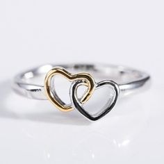 Double Heart Ring-Lovely Hollow Double Heart Cross Rings For Woman- Double Heart Sterling Silver Ring-Double Heart-14K Solid Gold Heart Ring -->Ring details: - Theme : Romantic Wedding & Engagement - Shape- Heart  - Heart Size : 6 mm - Weight: 2 gram approx (Note:- Weight can be more or less according to the size of the ring) - Metal Type: 925 Sterling Silver, also available in 14K White Gold,14K Rose Gold,14K Yellow Gold - Ring Size: I offer more than one (Contact us if your ring size is not av Valentine's Day Rose Gold Stackable Rings, Rose Gold Heart-shaped Midi Rings For Valentine's Day, Valentine's Day Anniversary Midi Rings With Heart Charm, Adjustable Heart-shaped Couple Rings For Promise, Adjustable Double Heart Rings For Valentine's Day, Anniversary Midi Rings With Heart Charm For Valentine's Day, Valentine's Day White Gold Promise Couple Rings, Dainty Heart-shaped Ring For Mother's Day, Rose Gold Double Heart Rings For Valentine's Day