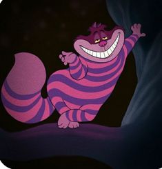 an animated character with purple and black stripes on it's body, standing in front of a dark background