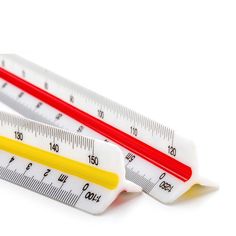 Description The scale rule is a handy tool that simplifies the conversion of scaled drawings without the need for manual calculations. It is commonly employed in architectural drawing to ensure accurate measurements and proportions. Additionally, a compact 15cm version of the scale rule is now on offer, making it easy to carry in a small pencil case! Features 6 different scales on the ruler. 2 lengths to choose from. 3 different colors indicate different scales. Specifications Small Scales: 1:20 Architecture For Beginners, Triangular Scale, Small Pencil Case, Scale Ruler, Paper Folder, Brush Markers, Architectural Drawing, Pencil Eraser, Stationery Organization