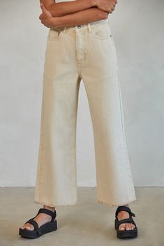 Hailey Wide Leg Jean Pants Denim Wide Leg, Sand Stone, Jumpsuit And Blazer, Jean Pants, Vintage Flare, Denim Details, Wide Pants, Denim Flares, Wide Leg Denim