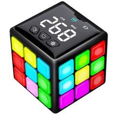 a rubik cube clock is shown with the time displayed