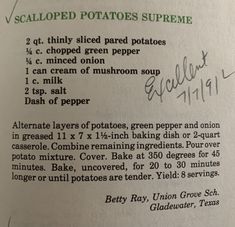 a recipe book with instructions for potato salad