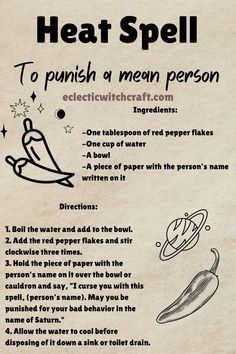 Red Pepper Witchcraft, Voodoo For Beginners, How To Do Voodoo On Someone, Hex Spell Ingredients, Magic Recipes Witchcraft, Red Pepper Flakes Magical Properties, Witchcraft Curses Black Magic, How To Curse Someone Witchcraft, Curse Jar Ingredients