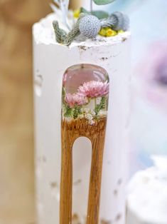 Hair Stick With Flowers Personolized Hair Fork Jewelry Resin - Etsy Hair Clip Bun, Clip Bun, Fine Woodworking Project, Diy Projects For Men, Fork Jewelry, Bun Holder, Wood Epoxy, Violet Rose, Updo Hairstyle