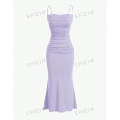 Shein Nwt Shein Mod Elegant Summer Halterneck Dress Purple Xs Adjustable Straps, Fitted With A-Line And Ruching On Side Size: Xs Condition: New With Tags Brand: Shein Purple Bodycon Dress, Bodycon Dress Long, Pink Floral Maxi Dress, Dresses Shein, Long Bodycon Dress, Green Maxi, Shein Dress, Shein Dresses, Dress Purple